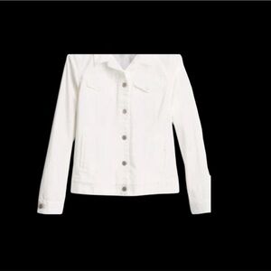 Market and Spruce Camila Boyfriend white denim jacket. Xl